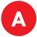 Red circle with A for Attentive