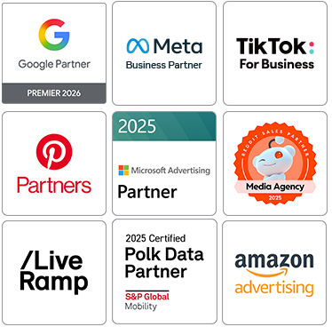 partner badges, google, meta, tiktok, pinterest